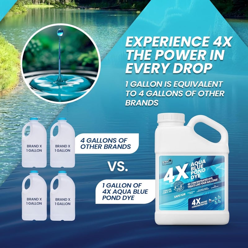 Not Rocket Sciences 1 Gallon Aqua Blue Pond Dye 4X Concentrate, Lake & Pond Dye Blue for Aqua Colored Water, Ideal Lake Colorant, Aquashade Colorant That Protects Against Sunlight - Ideal for Fish and Wildlife - Image 4